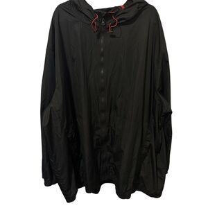 HARBOR BAY Men's 4XL Windbreaker Jacket Back Hidden Hooded Black Lightweight